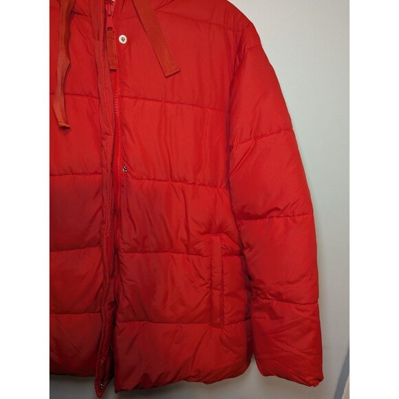 GAP Cold Control Max Red Jacket Womens M Hooded Puffer Water Resistant Coat - Picture 6 of 14